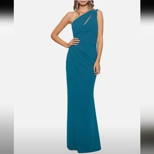 Aqua One Shoulder Teal Dress